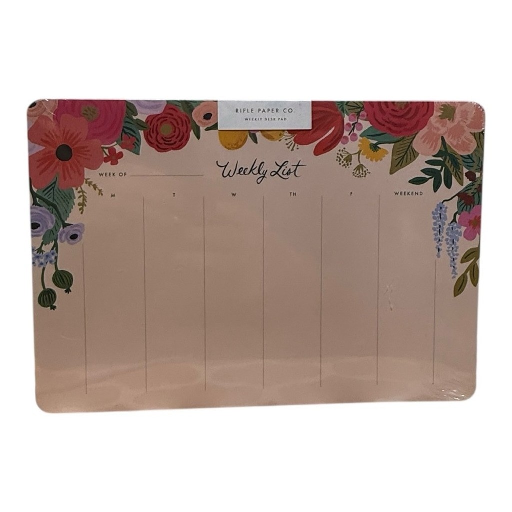 Rifle Paper Co. Weekly Desk Pad – Floral Weekly List Planner – New