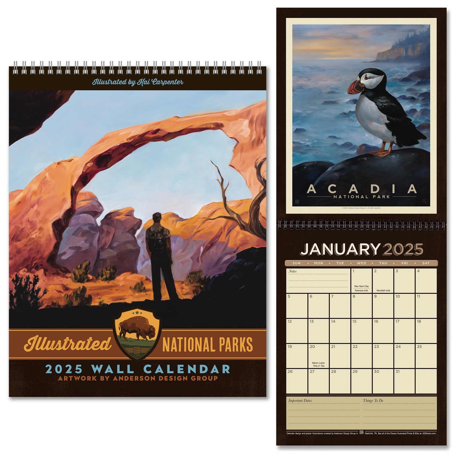 Americanflat 2025 Wall Calendar – Scenic National 10×13, Park