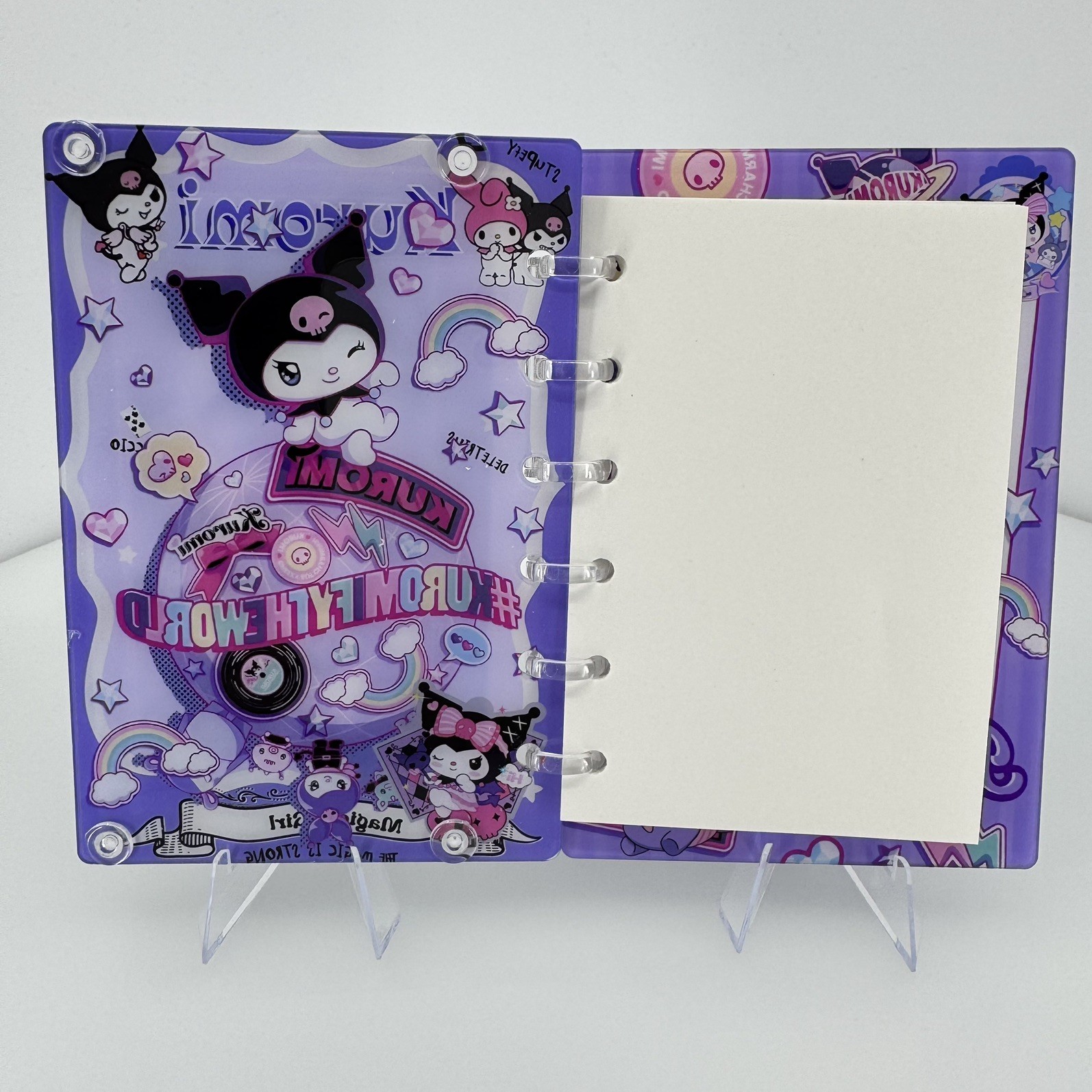 New Kuromi Acrylic Shaker Mini Notebook (A7 size- Small)