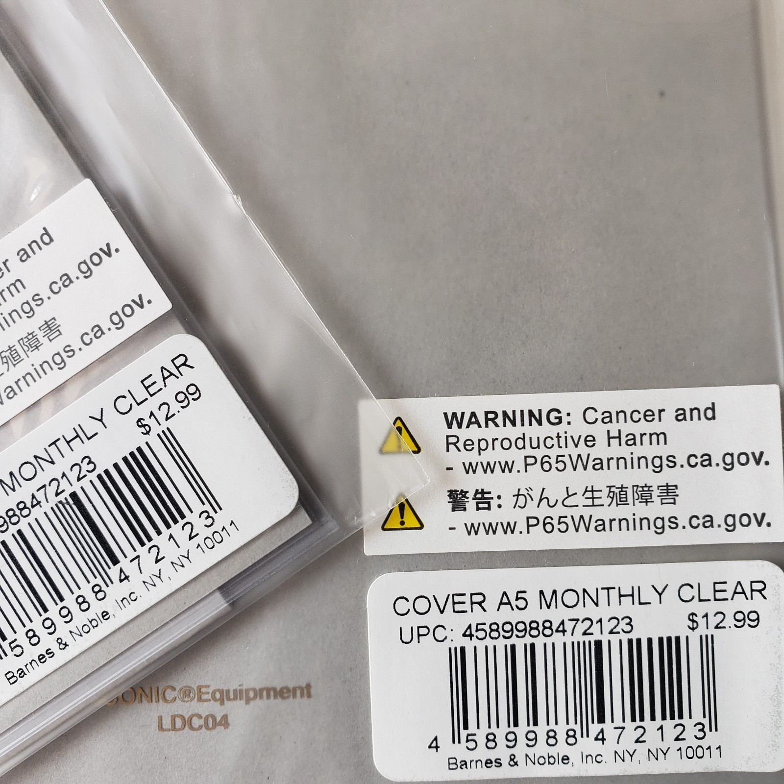 Lot of 2 Laconic Clear PVC A5 Journal Covers
