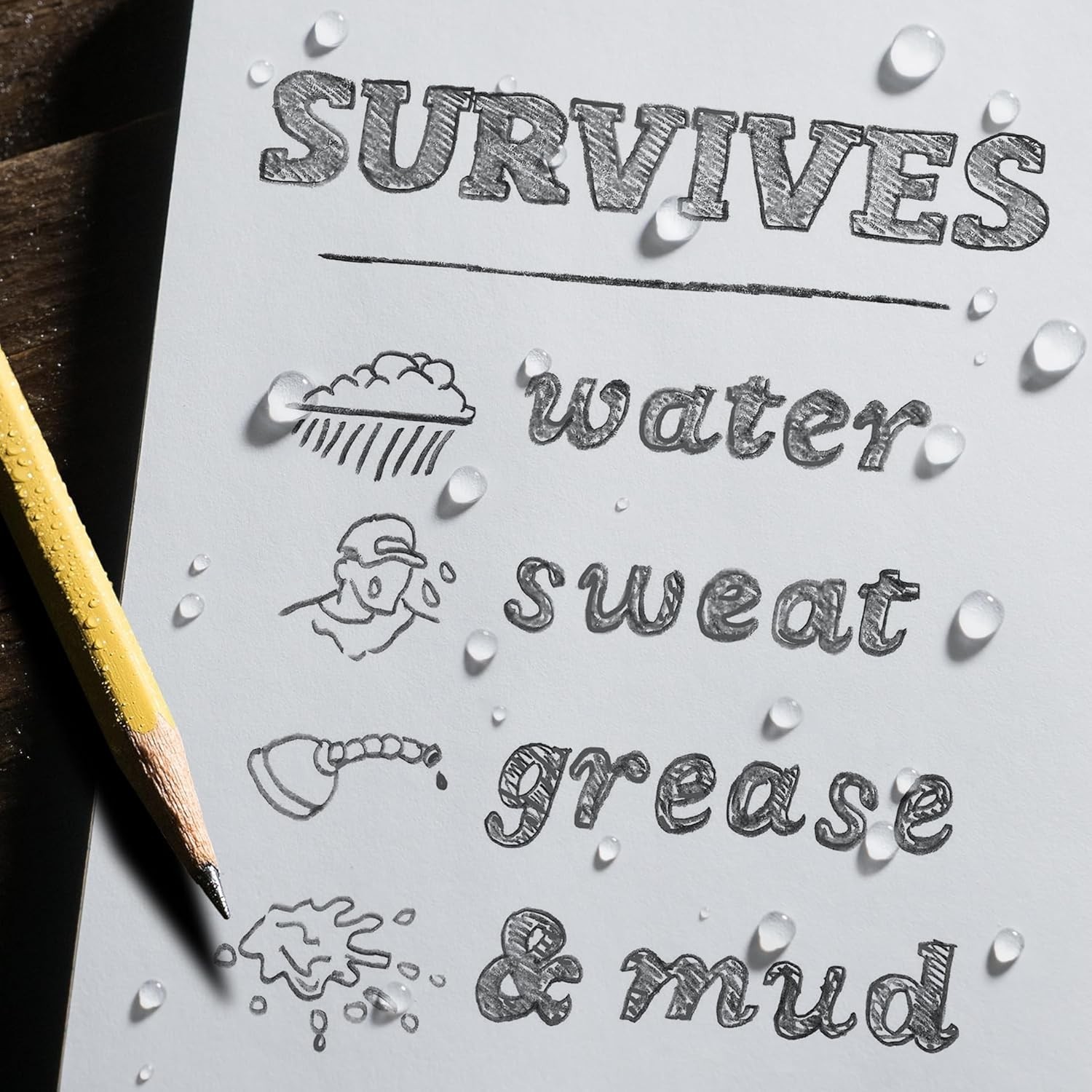 Weatherproof Spiral Notebook 3 x 5 Black Cover Portable 6 Pack Waterproof Paper