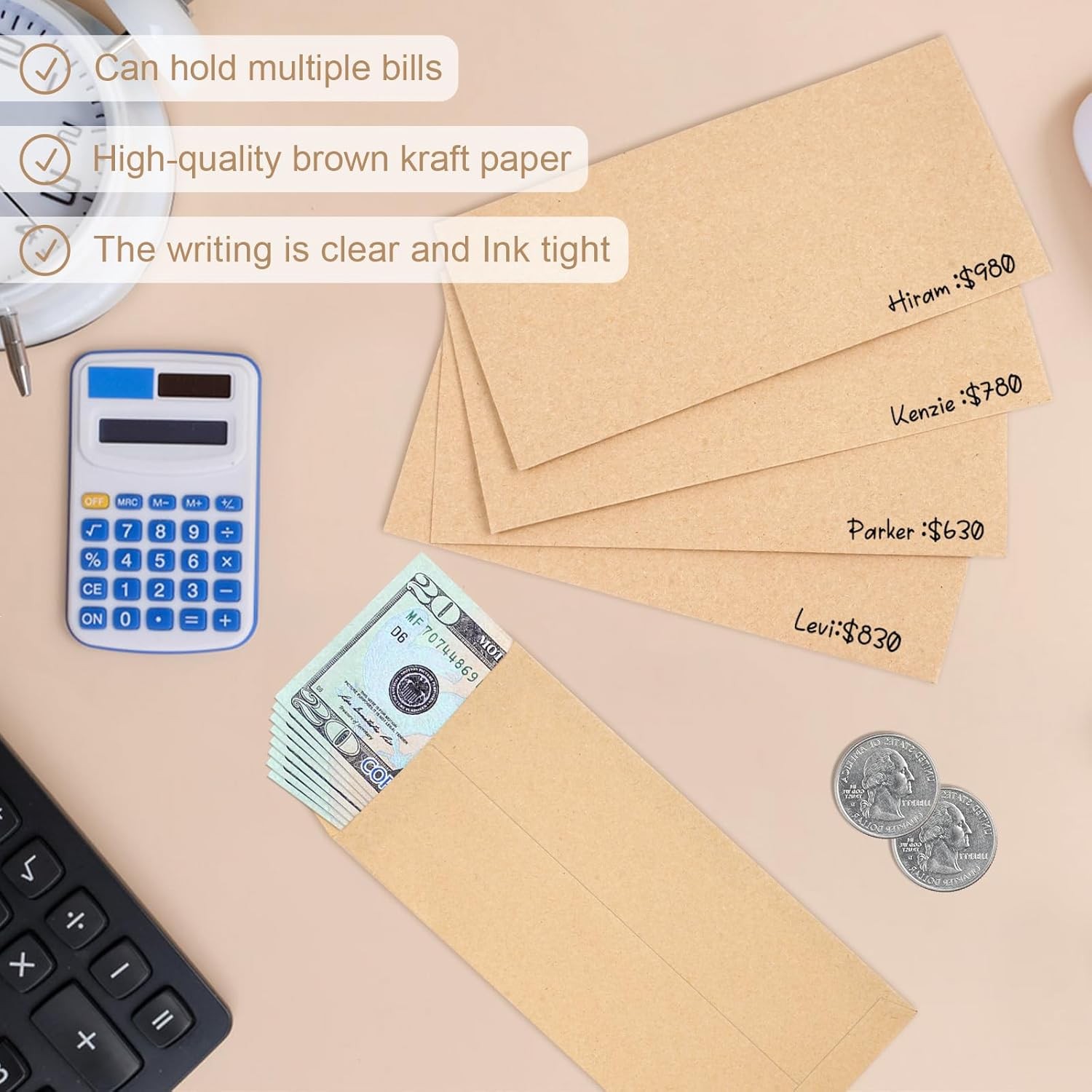 Money Envelopes for Cash 120 Pack 6.5 X 3.5 Cash Envelopes 100 Envelopes