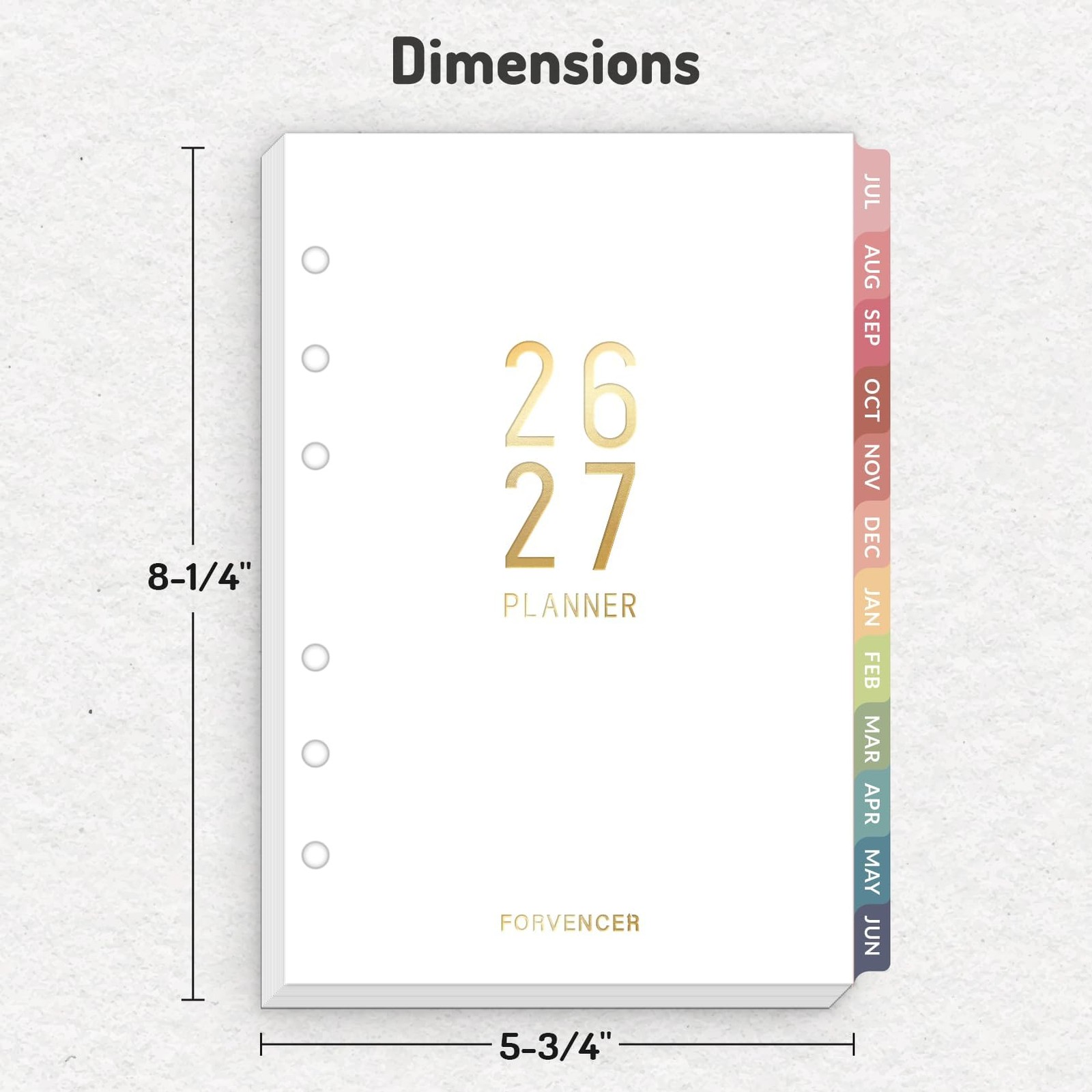 2026 Monthly Planner Refills, Apr 2026 – Dec 2027, 6-Hole Punched Planner Ins…