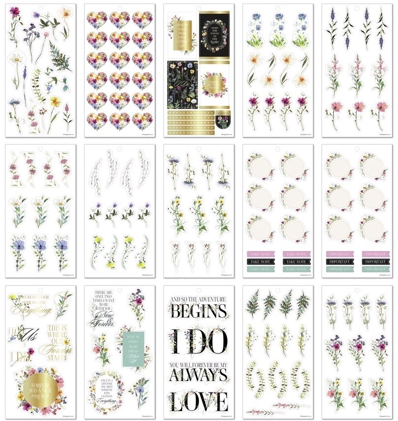 Happy Planner Blooming Romance Wedding BIG Sticker Pack – 440 Pieces – Mambi