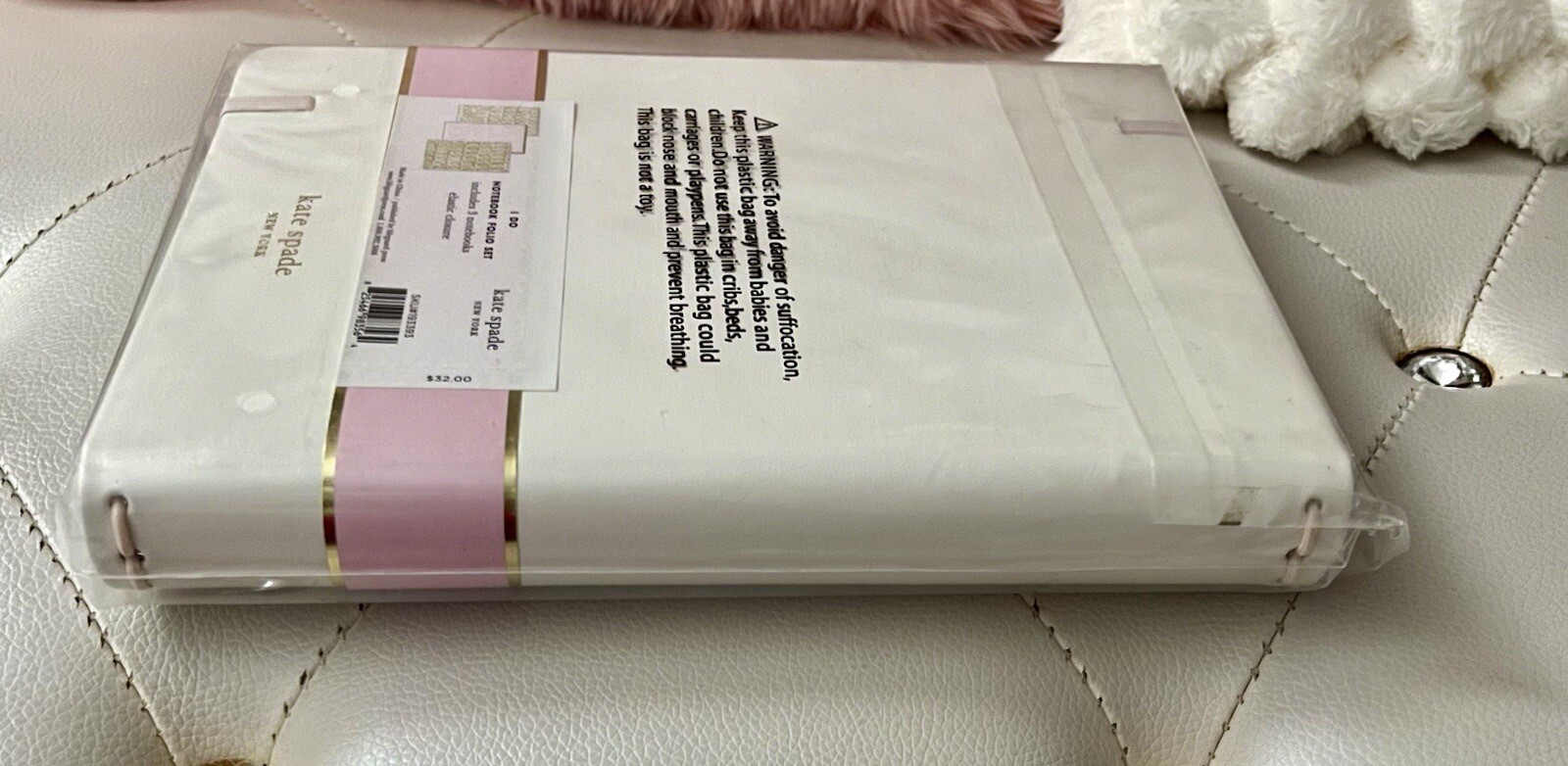 NEW Kate Spade Bridal “I Do” Pink White Gold Notebook Folio Set w/3 Notebooks