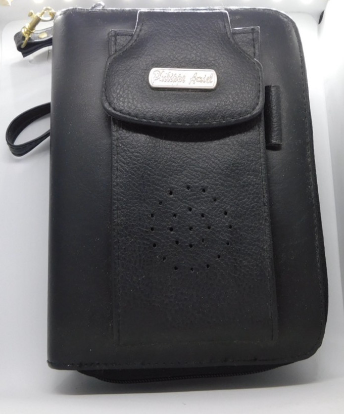 Philippe Amiel Planner Organizer Calendar Black Calculator Card Holder Zipper