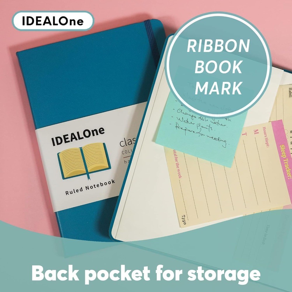 Hardcover Lined Journal Notebook A5 Size College Ruled with 100GSM Thick Paper
