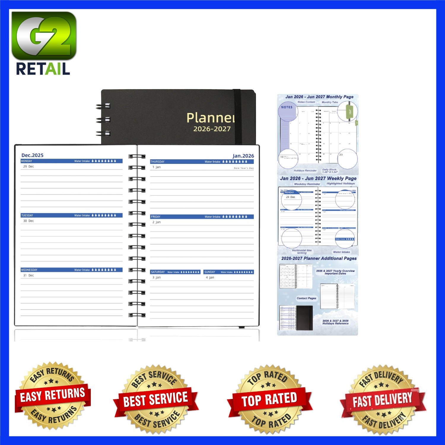 Quality 2026-2027 Calendar Planner: 200 Pages for Efficient Planning