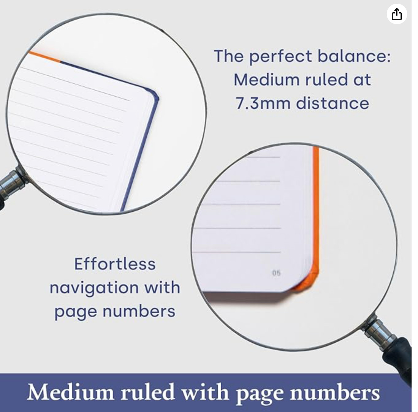 Yop & Tom Medium Hardcover Notebook A5 Lined 180 Pgs – Blue & Orange