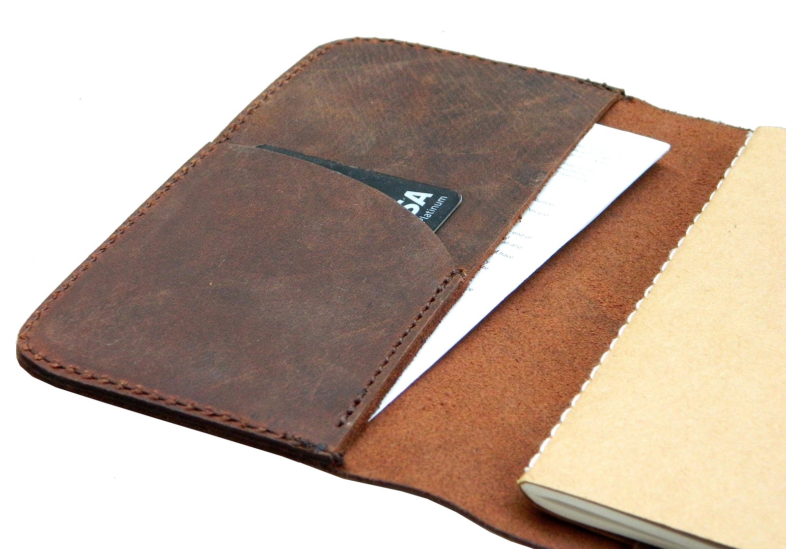 HERTE Leather Journal Cover for Field Notes, Small Pocket Size Notebook 3.5″ X 5