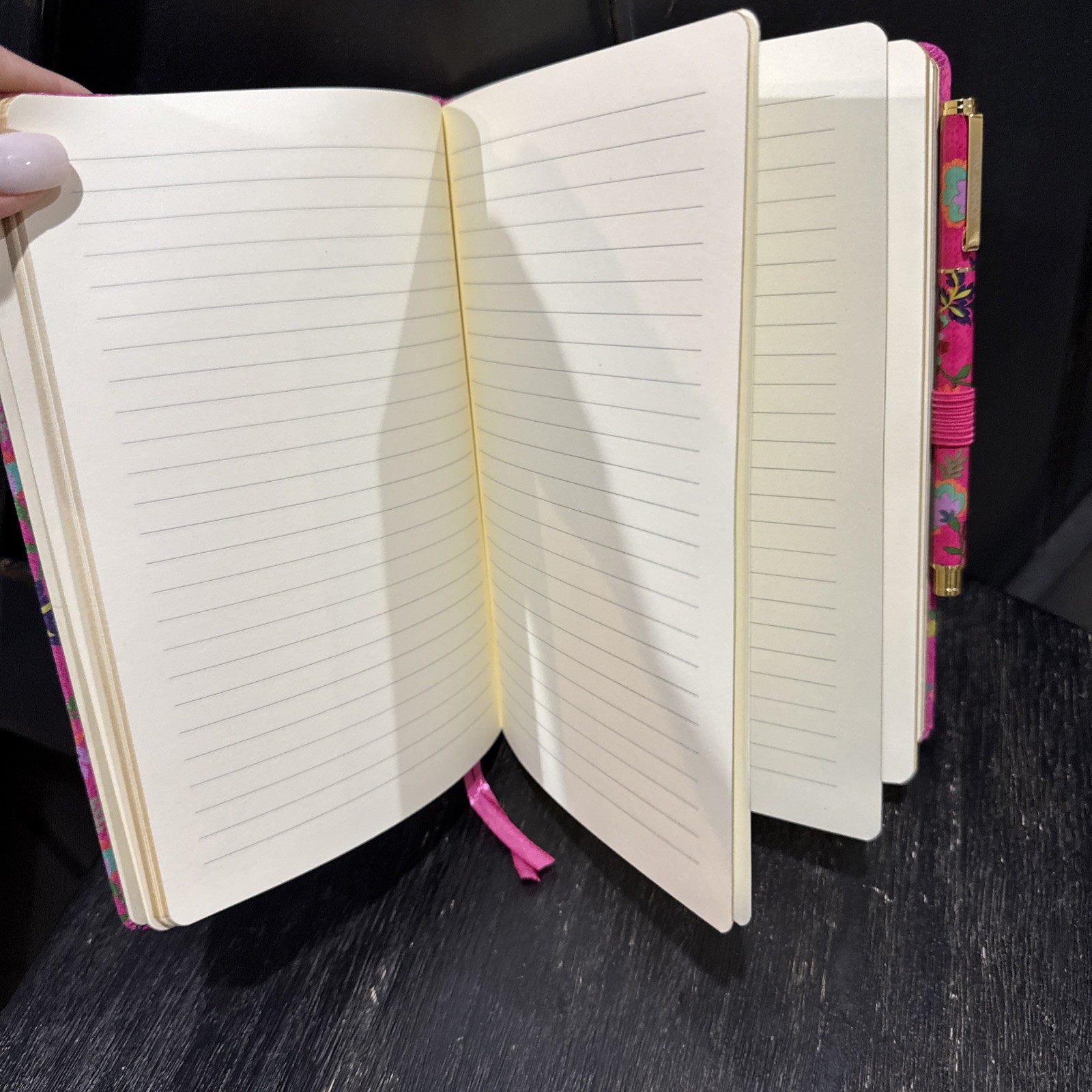 Johnny Was Verney Journal and Pen Set Silk Blend Floral Pink Size 8.5″ x 6″ NEW