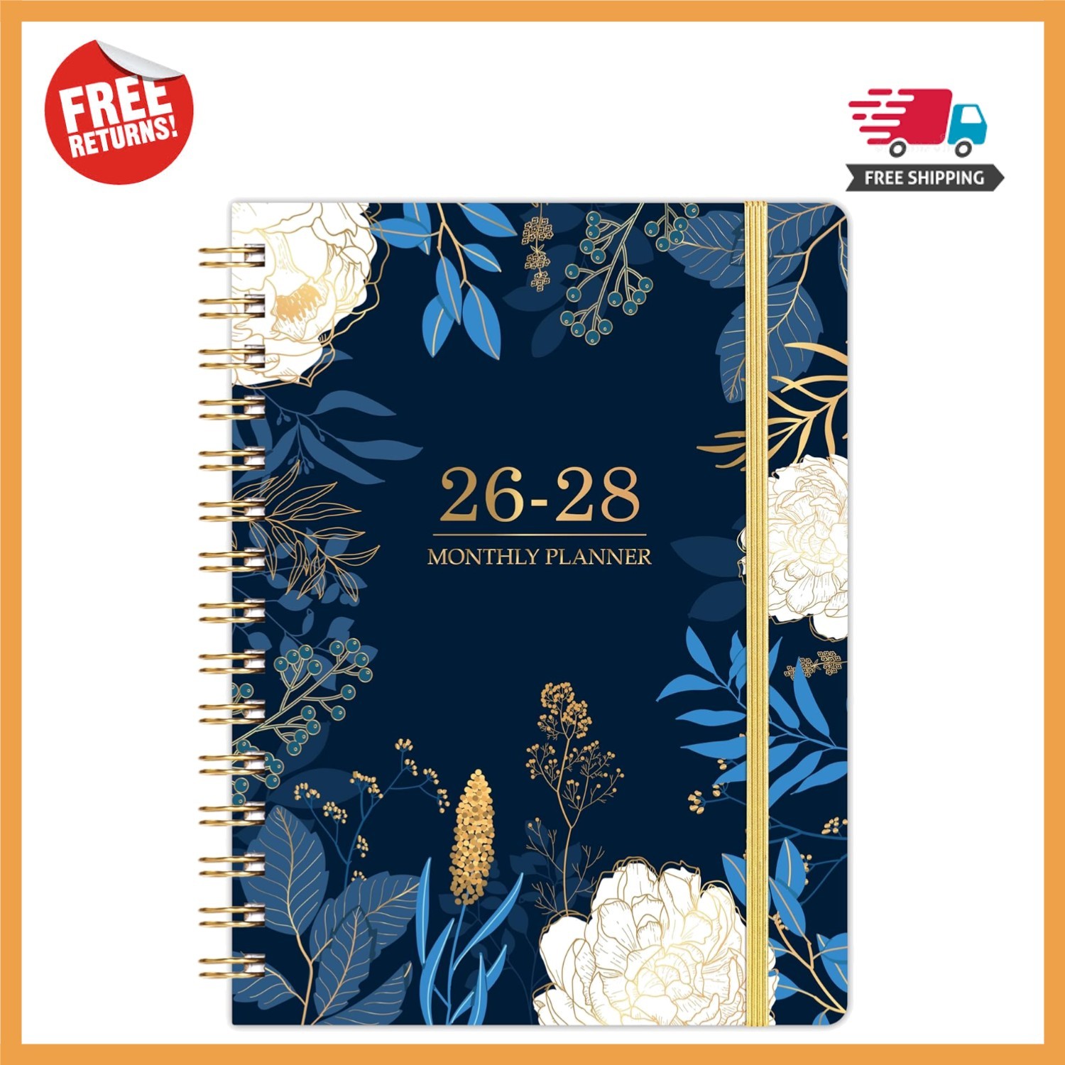 Durable 3- Planner: 6.3″ x 8.4″ Calendar with Inner Pocket & Closure