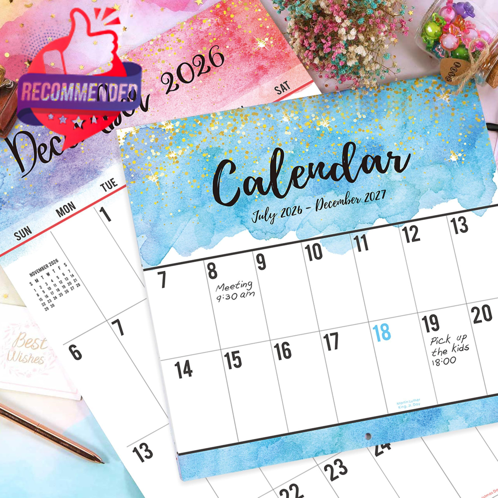2026-2027 18-Month Wall Calendar 12″ x 24″ — Large Size Regular Print