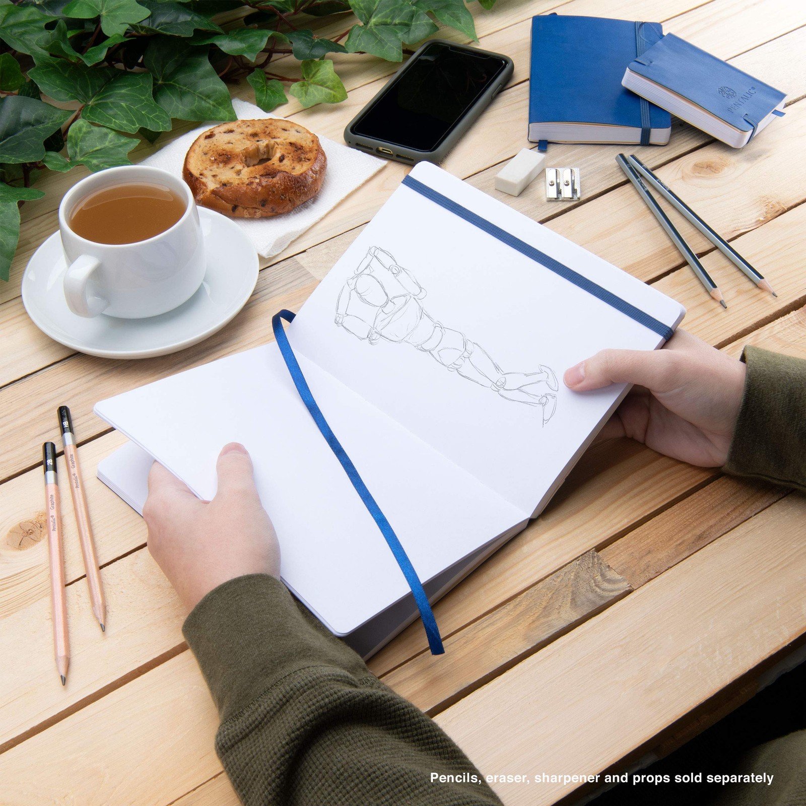 Pentalic 6″ x 8″ Pocket Sketchbook 6-inch x 8-inch, Royal Blue, Blue