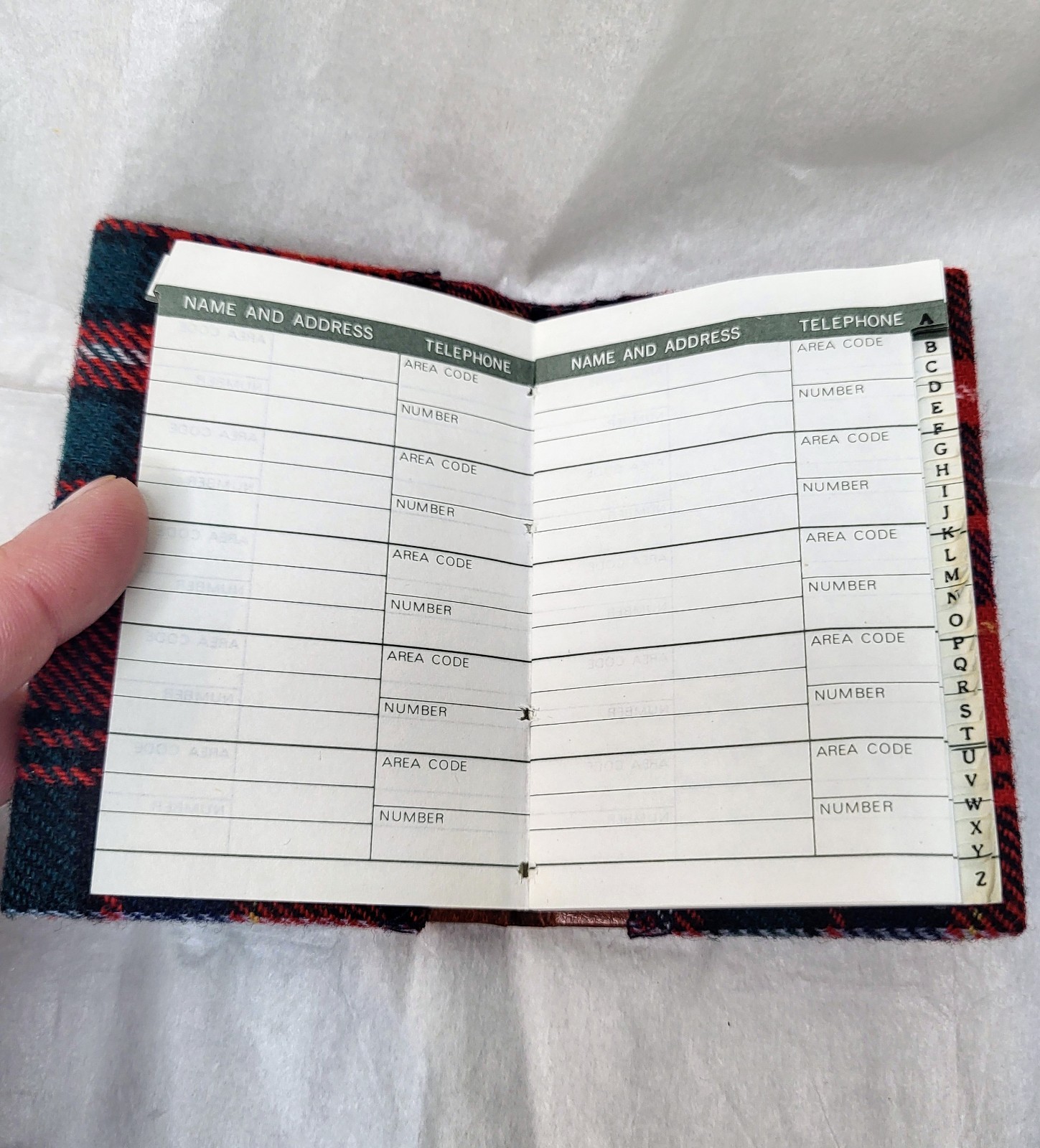 Vintage Pendleton Wool Plaid Mini Pocket Address Book