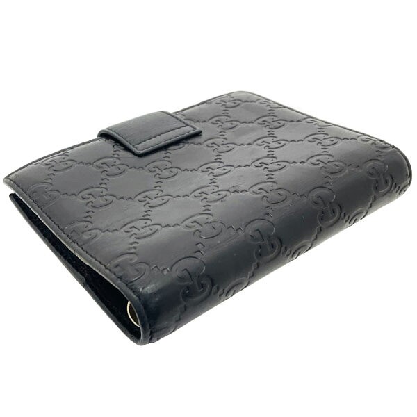 ■Authentic Gucci Shima Line Agenda Leather Planner Cover, Black, 115240. GUCCI