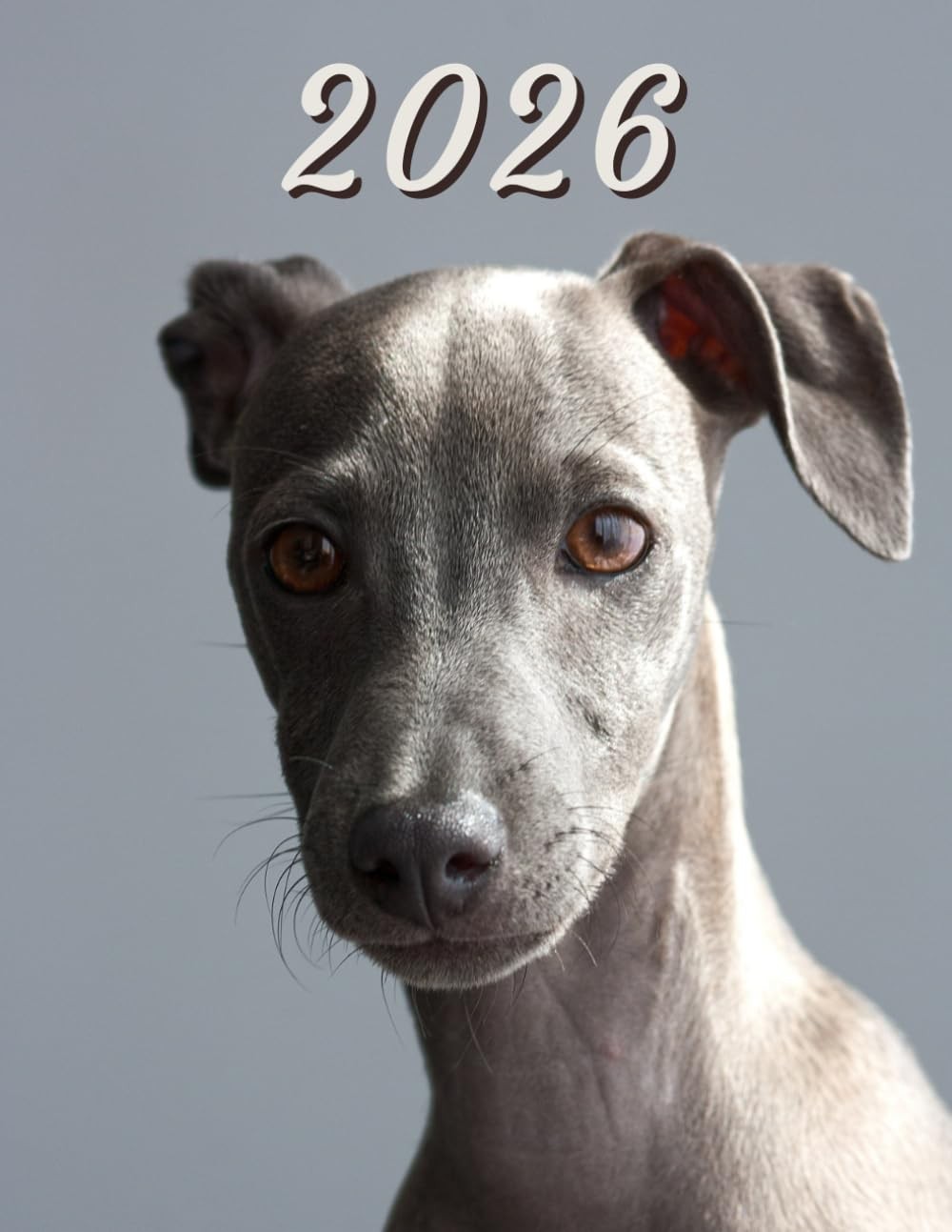 2026: Large Monthly Calendar Planner – Greyhound Dog