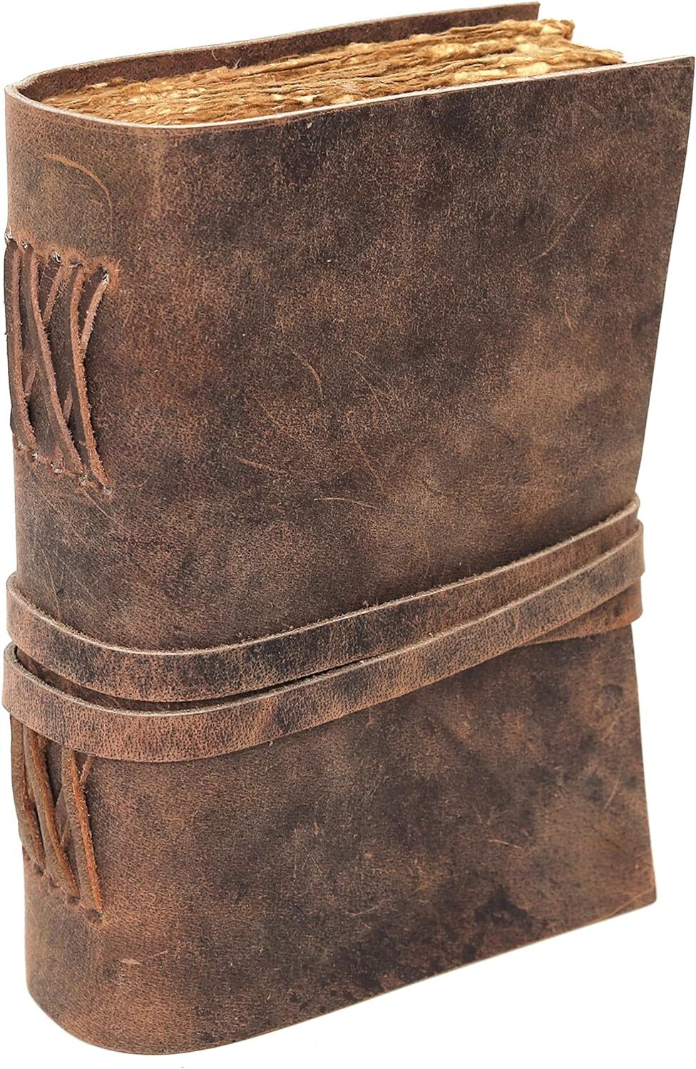 CLA Journal, Vintage Leather Journal, Handmade Deckle Edge Paper Journal, Leathe