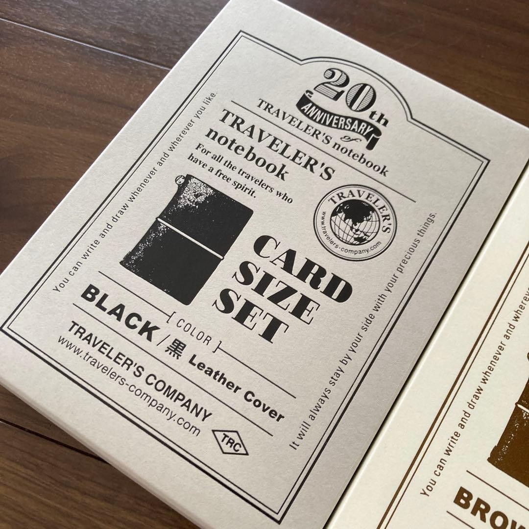 TRAVELER’S notebook 20th Anniversary Card Size Set of 2 Black & Brown