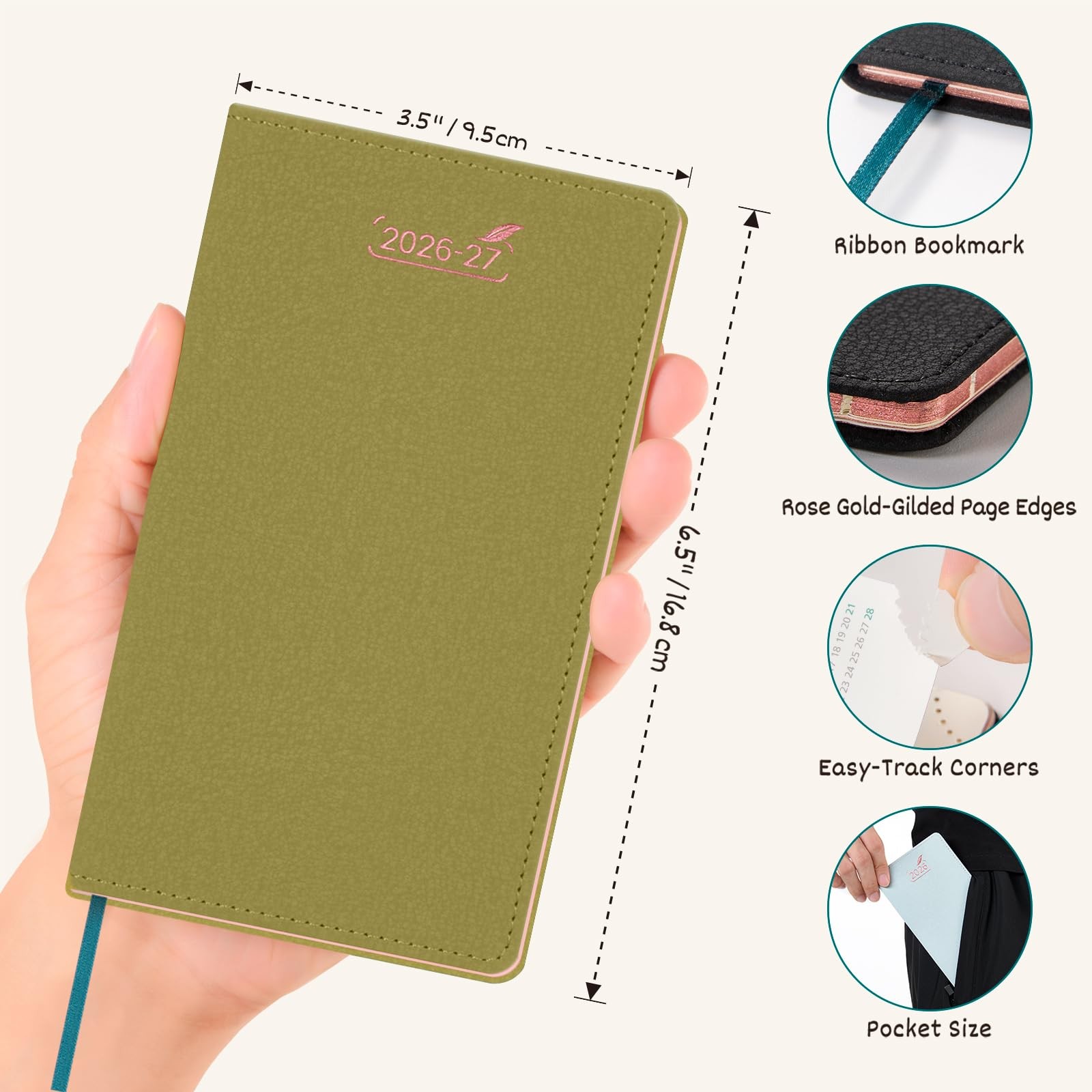 BEZEND Pocket Monthly Planner 2026 2027 Extra Thin & Light (Slim 3.5″ x 6.5″)…