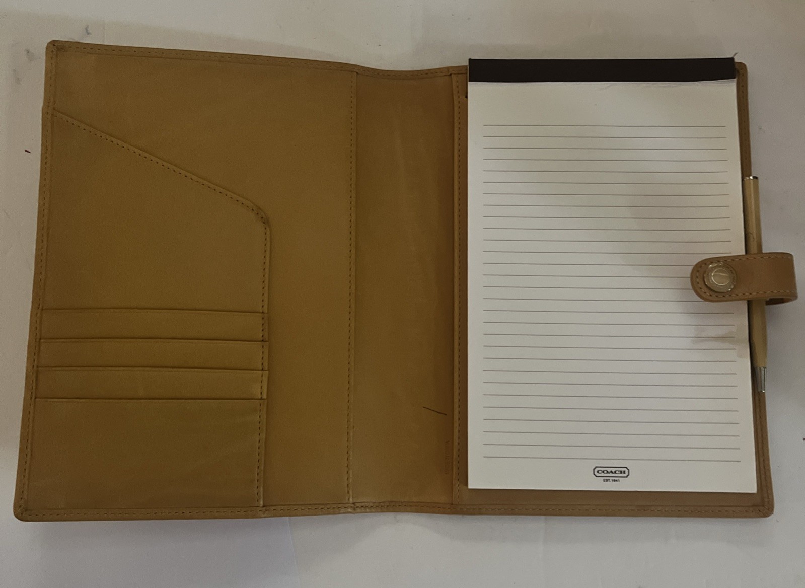 Vintage Coach Yellow Leather Portfolio Padfolio 8.5” X 6” Note Pad Y2K