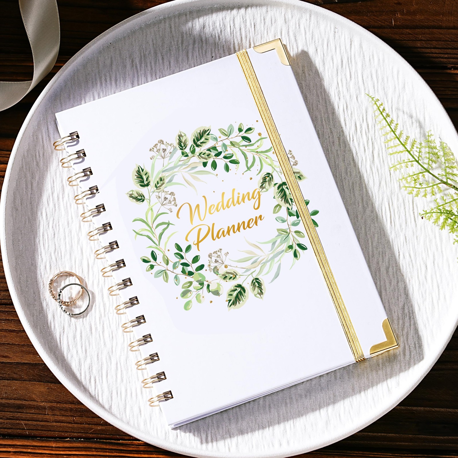 Artan Wedding Planner 8.5 inches x 6.5 x 0.55 inches, Green & White