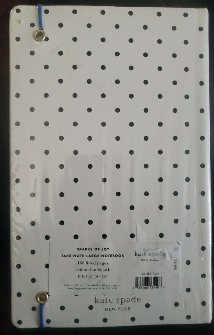 Kate Spade New York SPARKS OF JOY Take Note “H” Large Notebook 168 Lined Pages