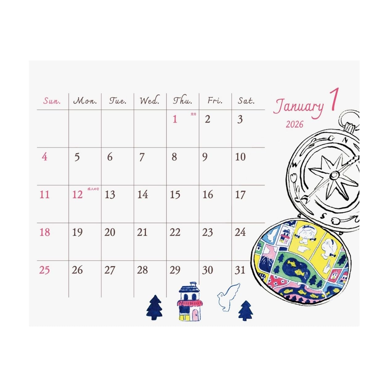 Art Print Japan 2026 Calendar Schedule Desk/Heisuke Kitazawa