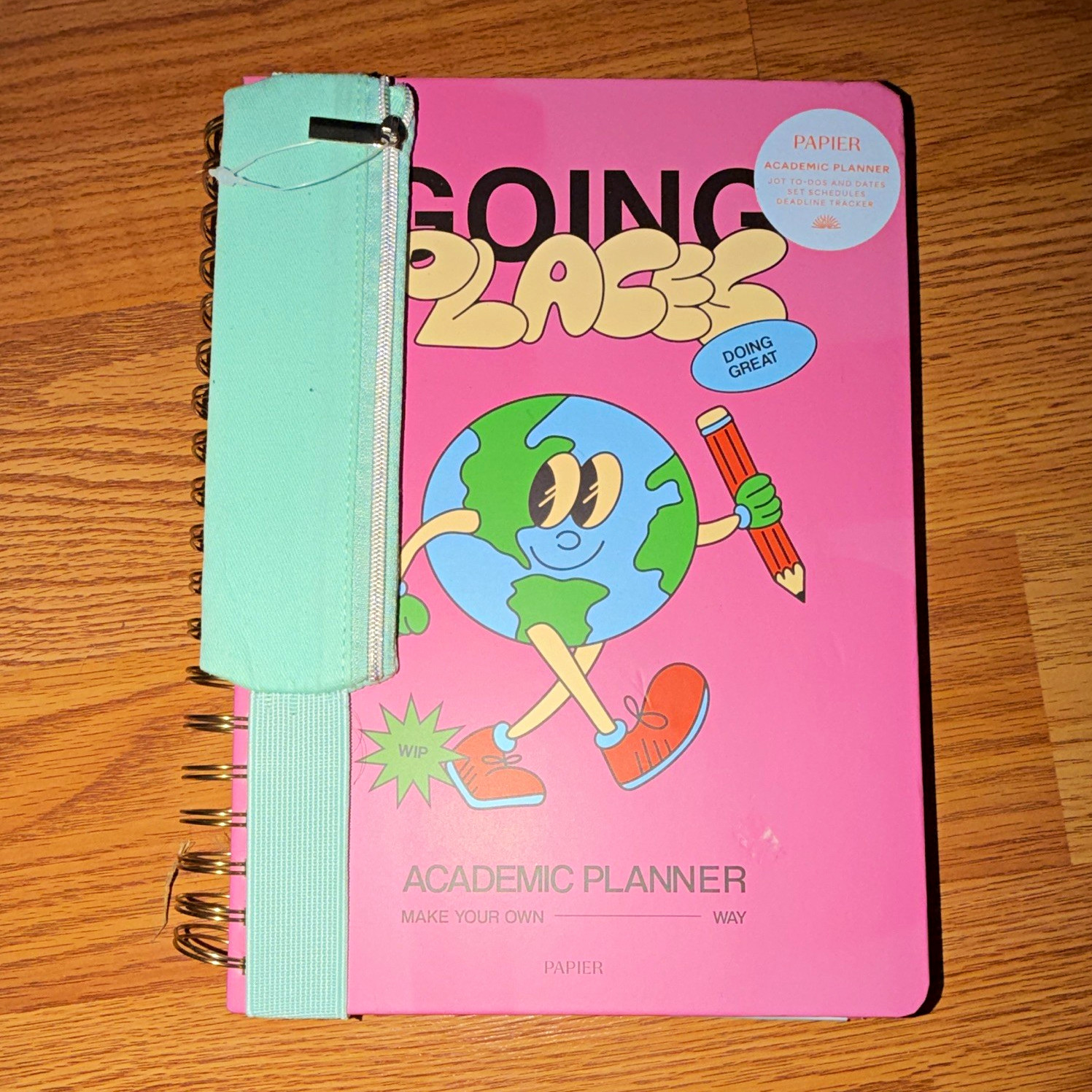 Papier Going Places Academic Planner Spiral Bound with Zipper Pouch