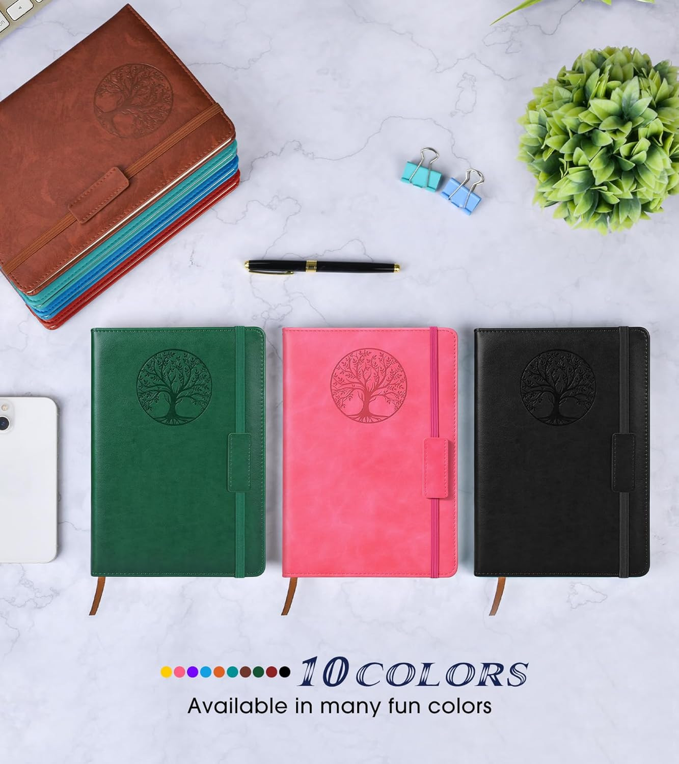 Lined Journal Notebook for Women Men,256 Pages A5 Hardcover Leather Journals for