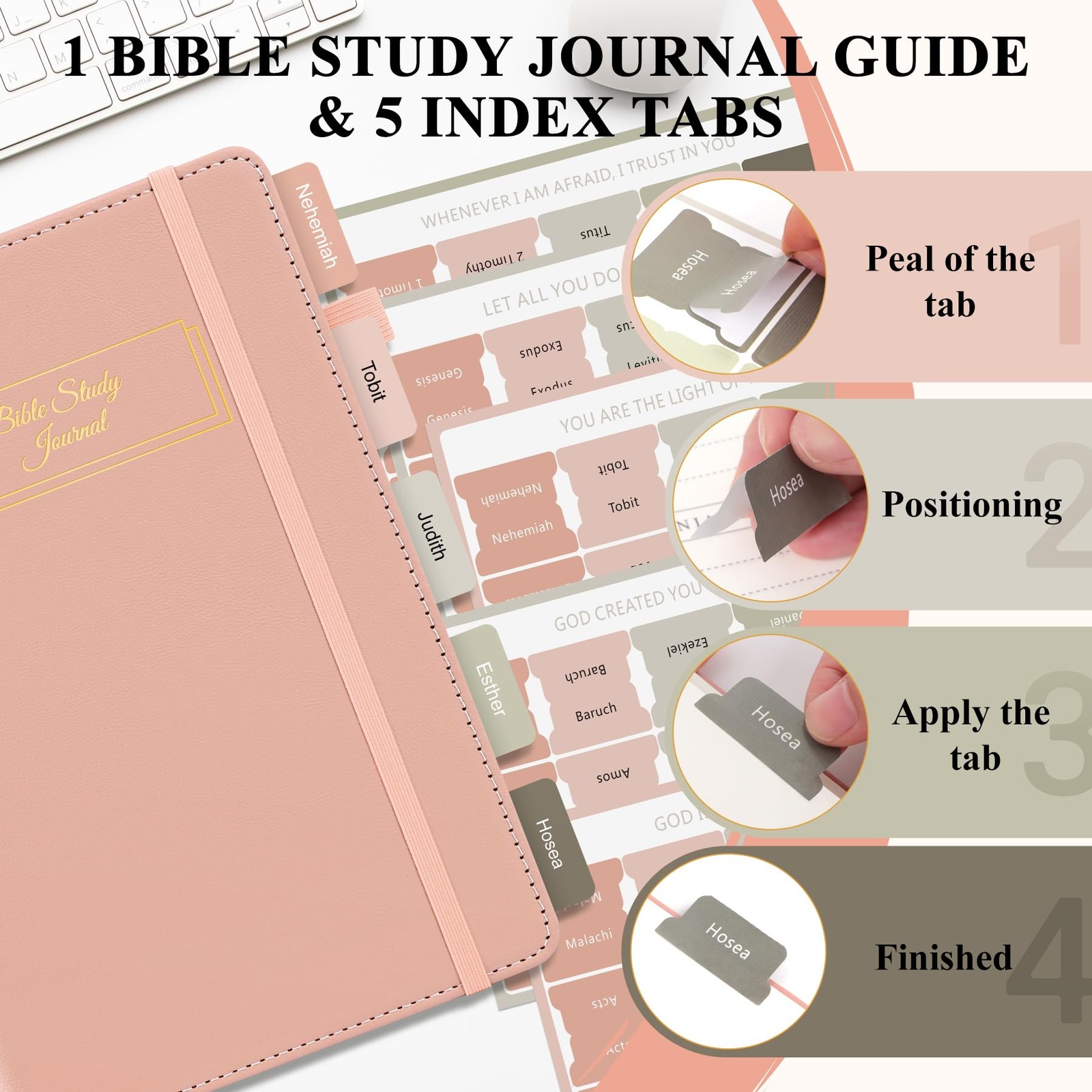 AKONEGE Bible Study Journal – Prayer for Women, A5 5.8″ x 8.3″, Pink