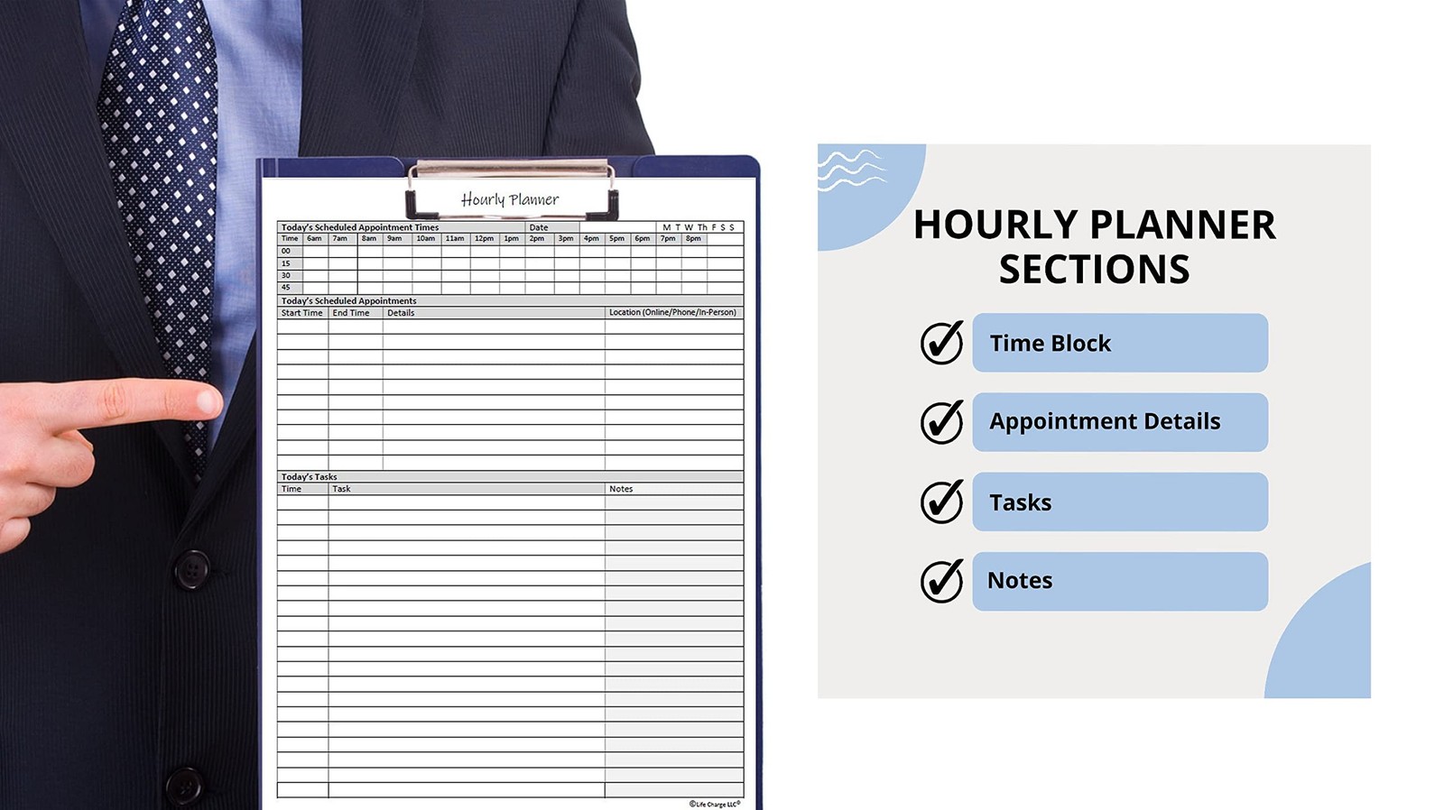 Hourly Planner Notepad. 60 Page Planning Pad w/Appointment Time Block, Task L…