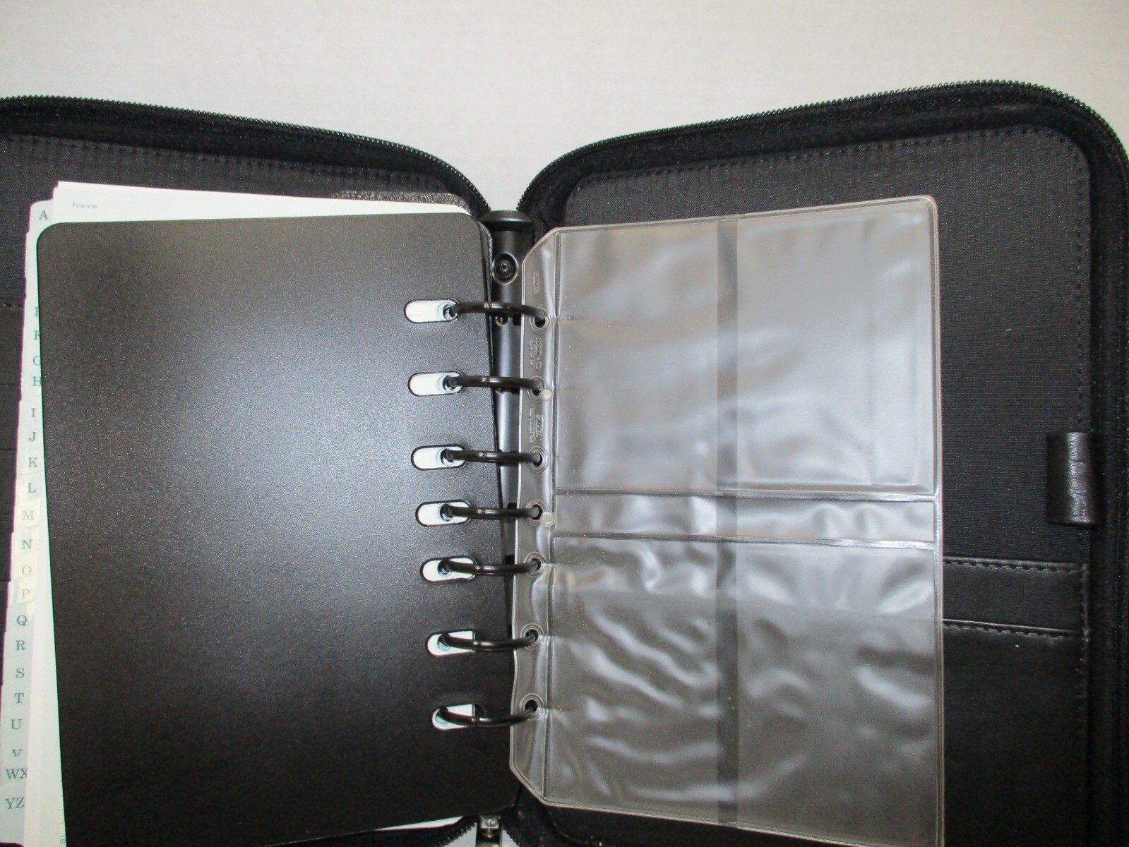 Franklin Covey Leather Planner Black Hard Cover with Zipper 7.5″ X 9.5″ 1996