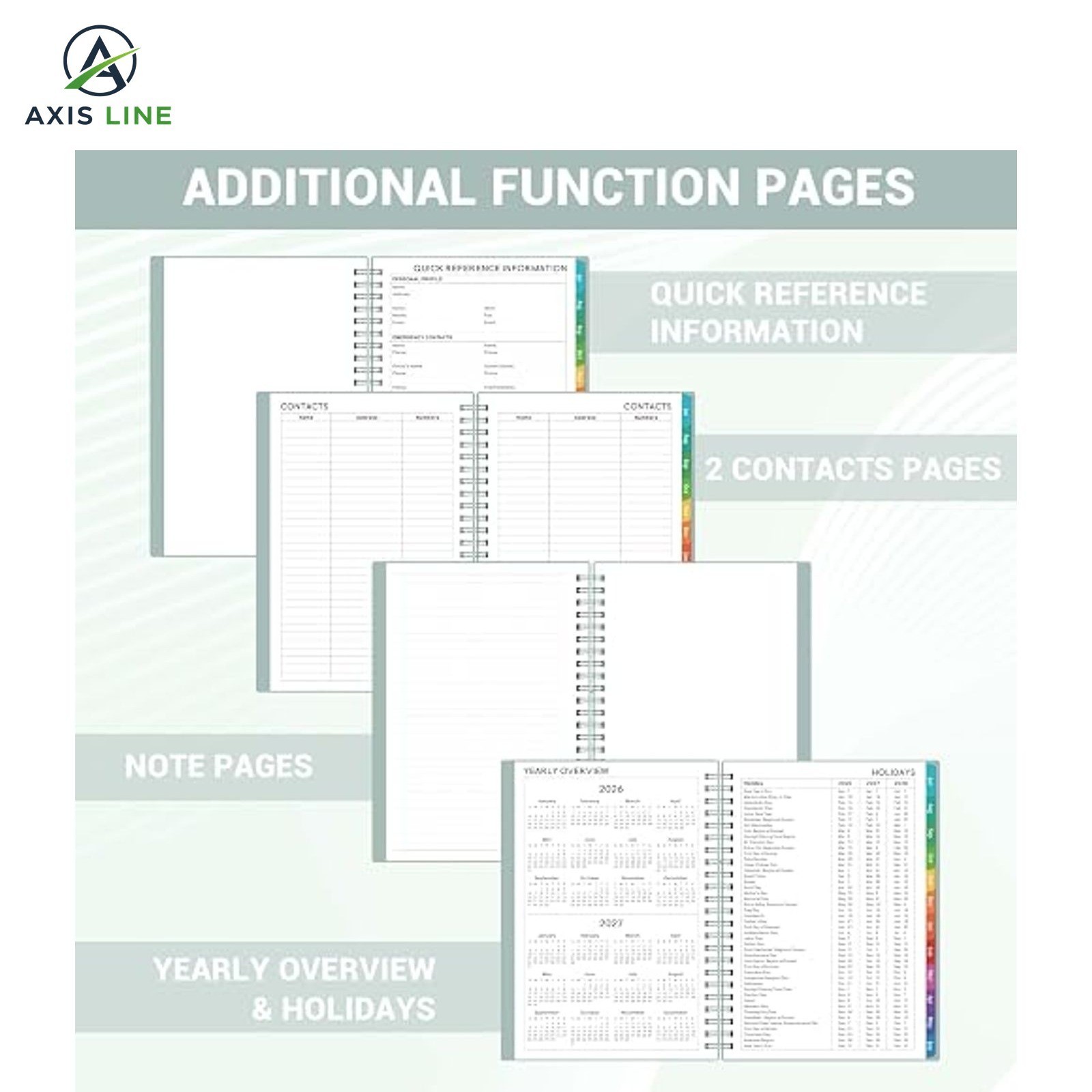 2026-2027 Planner Weekly Monthly Jul 2026-Jun 2027 Academic Tabs Pocket 8.5×6.4