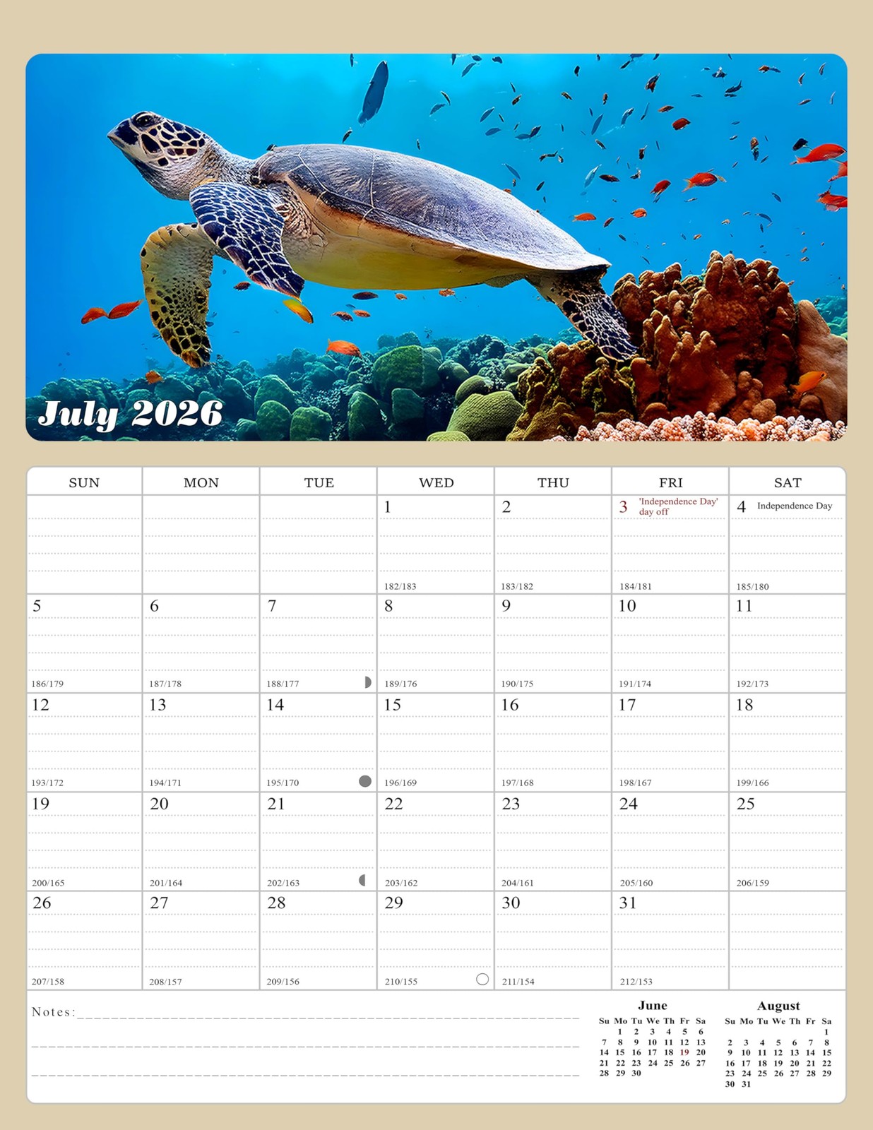 2026-2027 Wall Calendar Spiral-bound Twin-Wire Binding – 18 Months multicolor