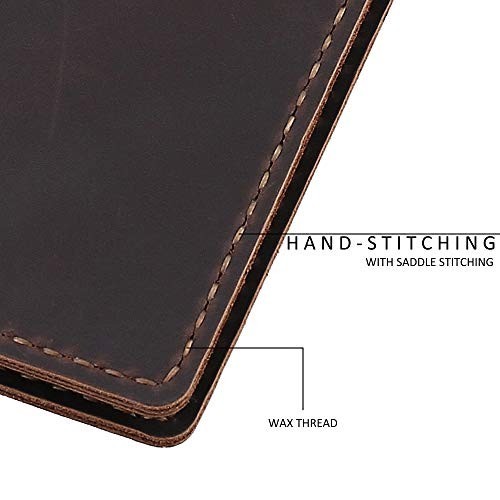 Leather Notebook Cover for 4” x 6” Notepad, Spiral Top Bound, Pen Holder – Cof