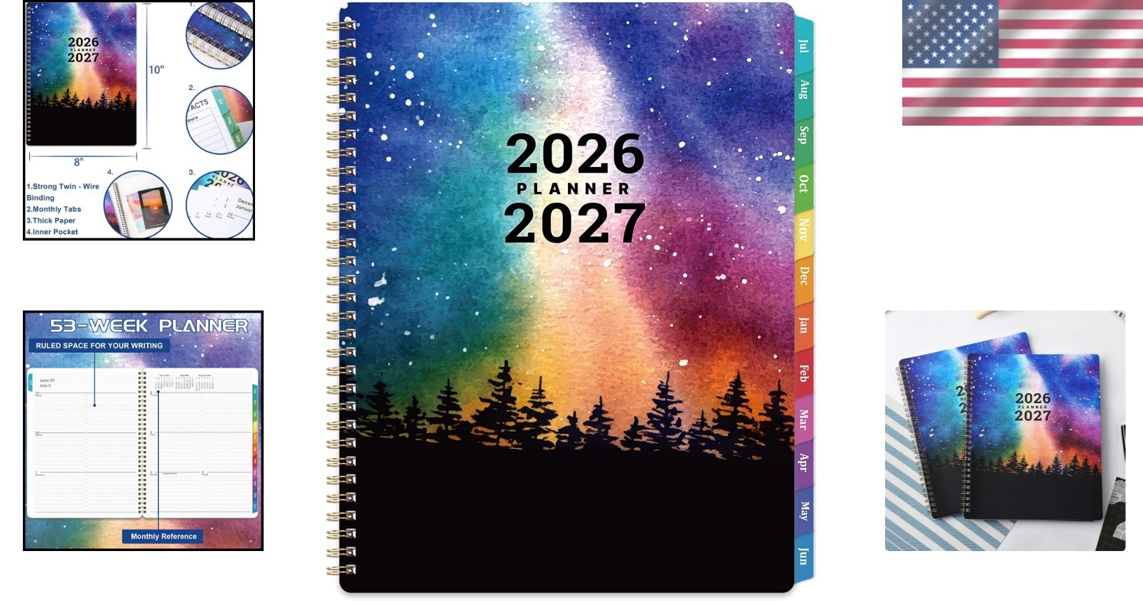 Essential 2026-2027 Academic Planner with Monthly Overview & Weekly Layout