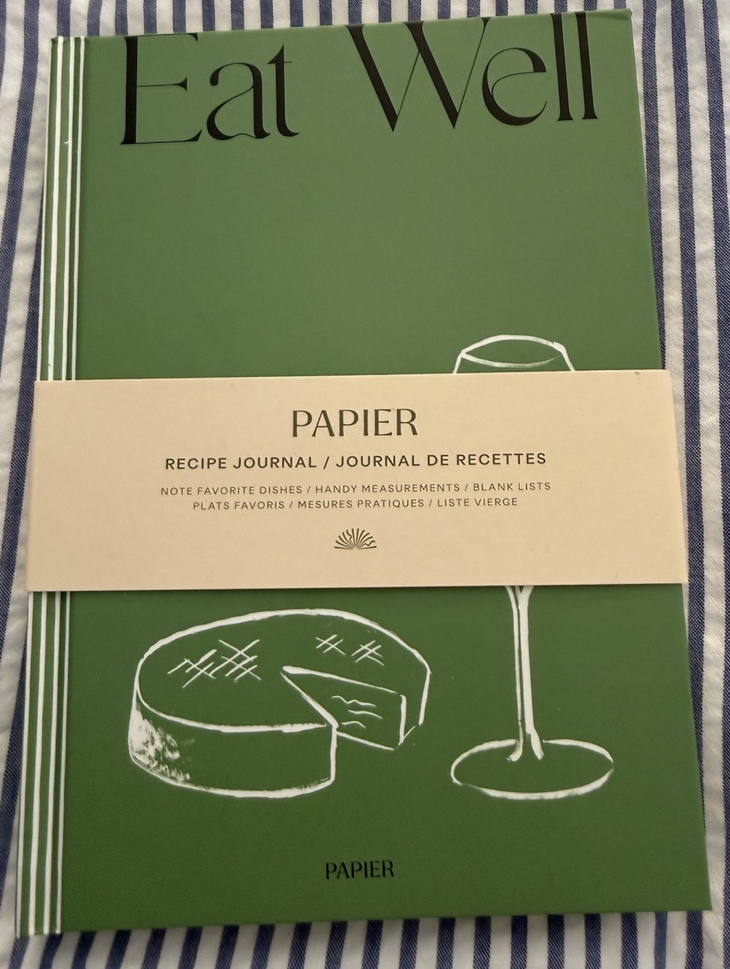 Papier Eat Well Recipe Journal Green New