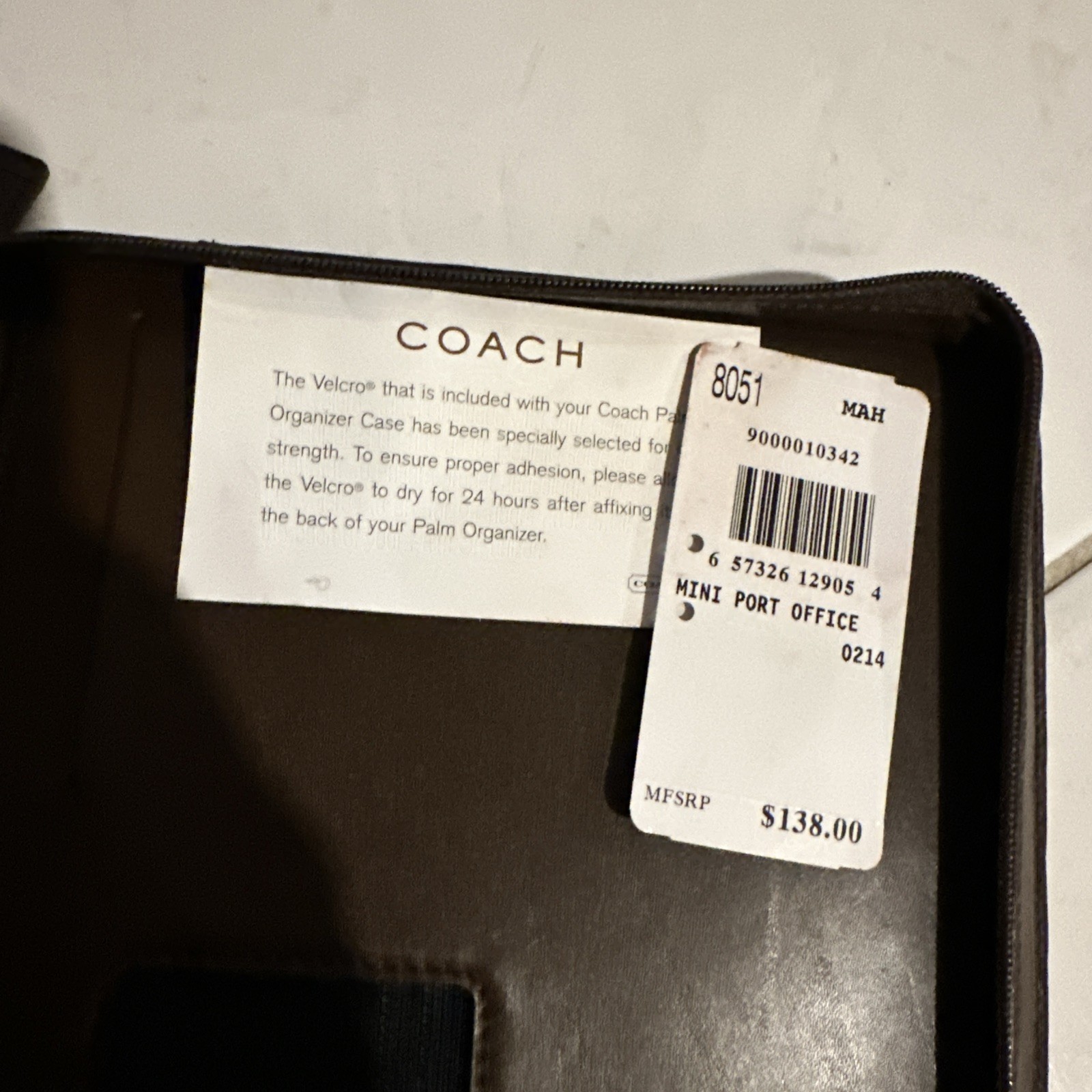 Vintage COACH brown Leather Mini Portable Office / Zip Padfolio