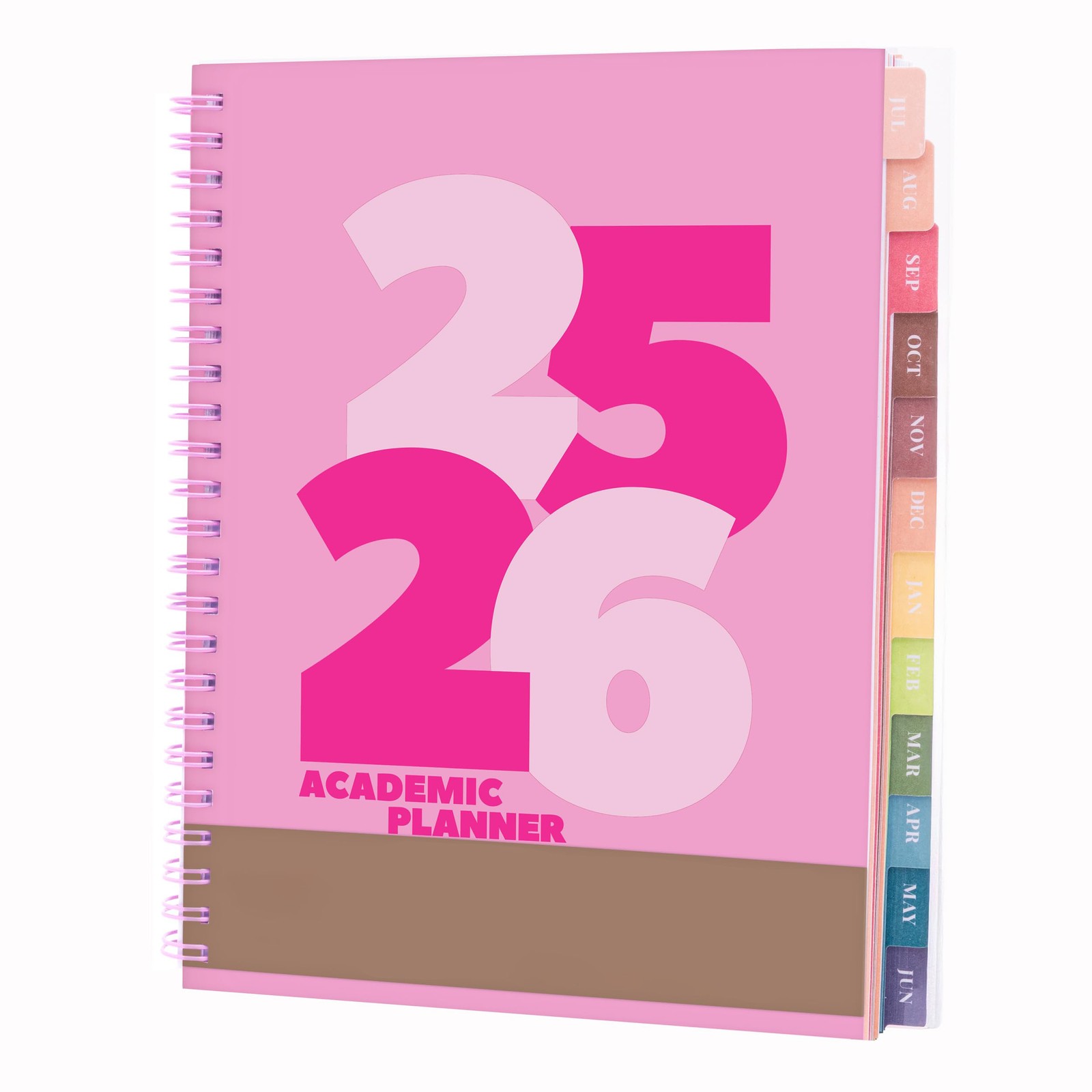 Chunky Student Planner 2025 2026, Twin Wire Binding, Notes Pages, Multicolor