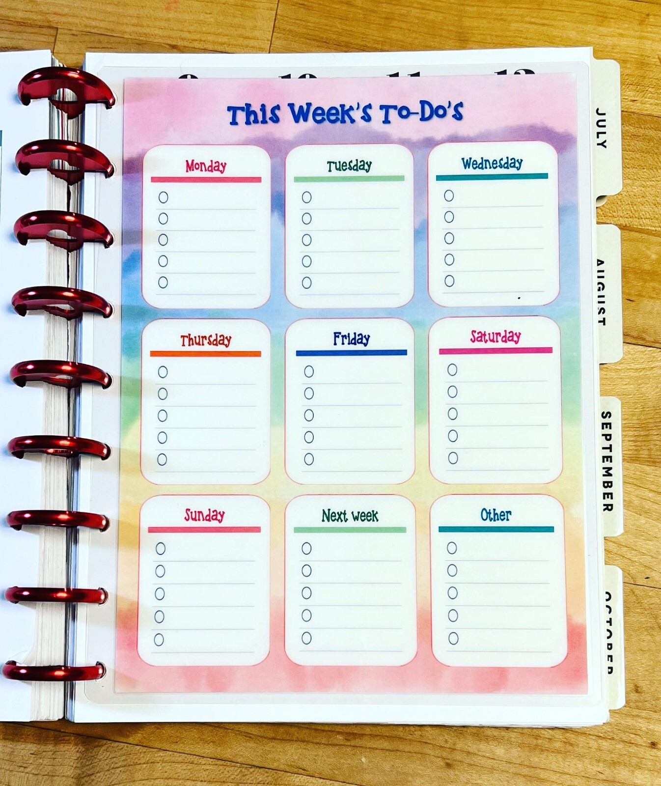This Week’s To-Do’s Dashboard Insert for use with Classic HAPPY Planner