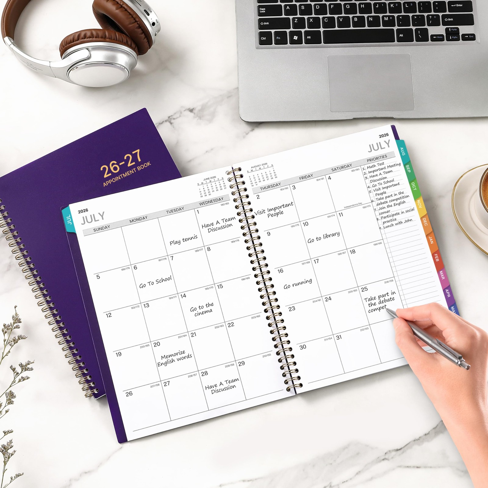 Appointment Book/Planner 2026-2027 Daily Planner 8.2″ x 11″ 30-Minute Interval