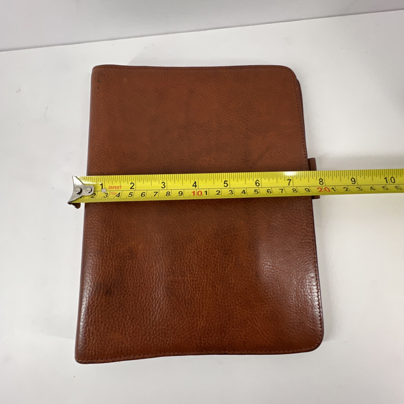 Franklin Covey Full Grain Italian Leather 7 Ring Binder Chestnut Brown Vintage