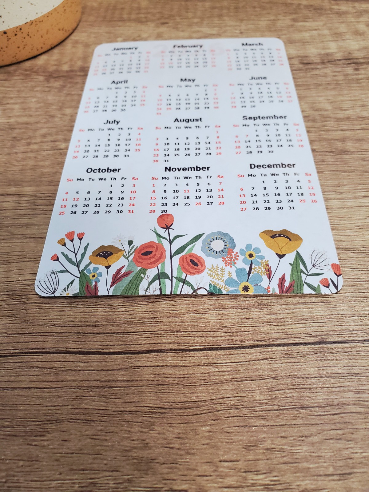 Wildflowers Calendar Magnet 4″ x 6″ | Start On Any Month | Magnetic Calendar