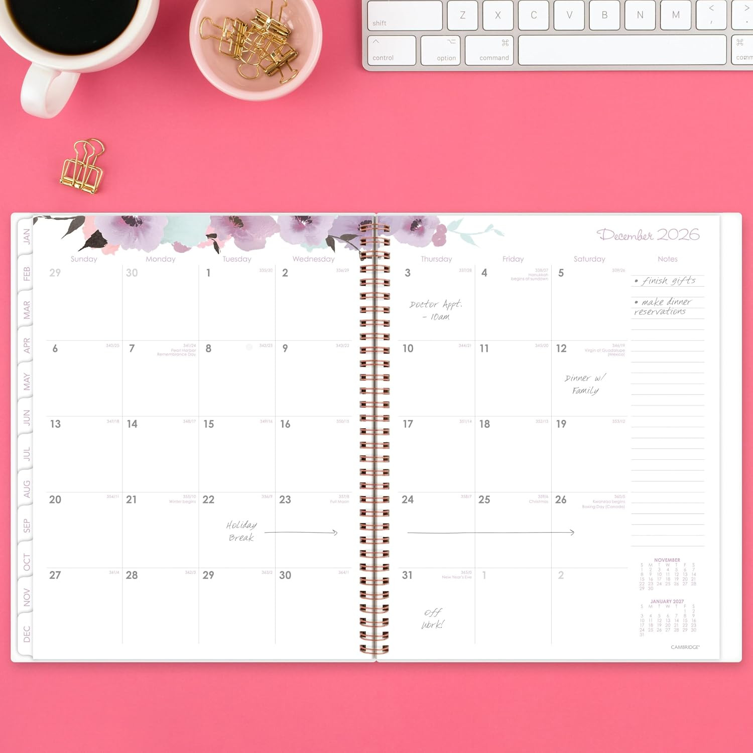 2026 Planner, Weekly & Monthly, 8-1/2″ x 11″, Large, Mina (1134-905-26)