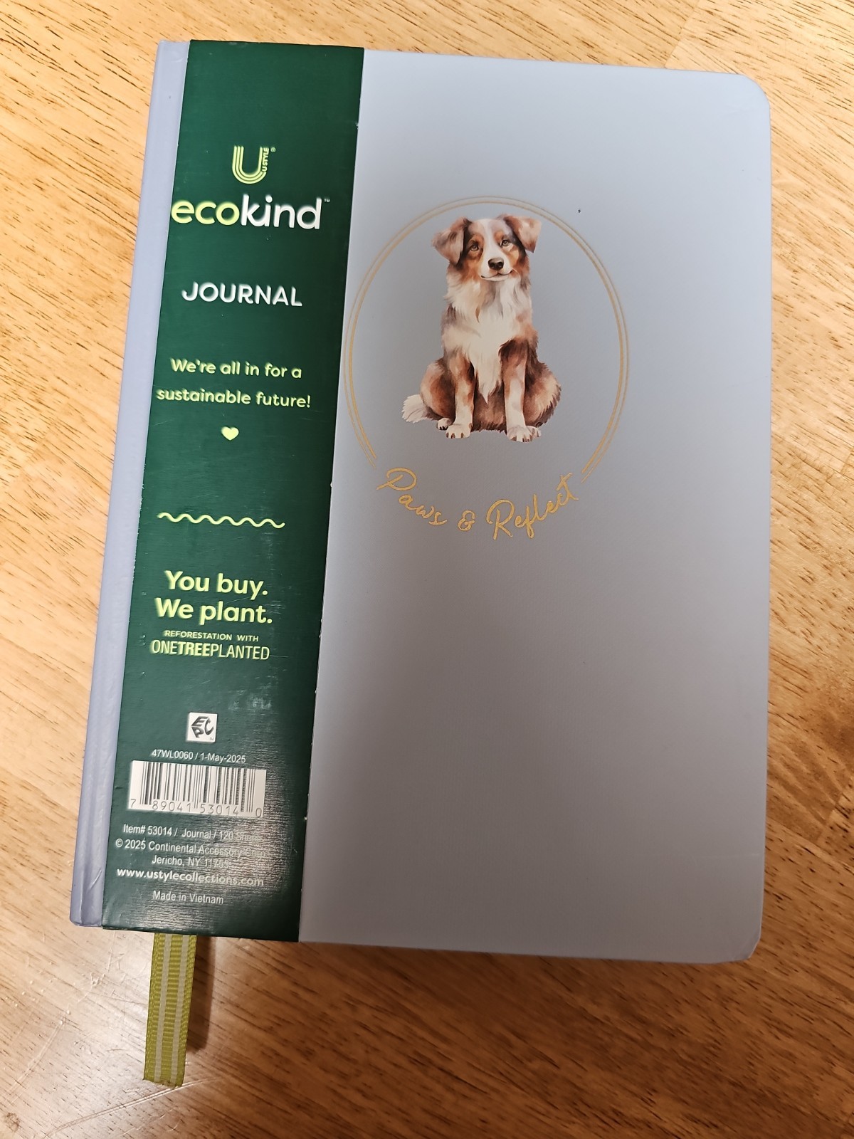 Paws & Reflect EcoKind Journal 120 Lined Sheets NEW Shepherd Dog Themed * Blue