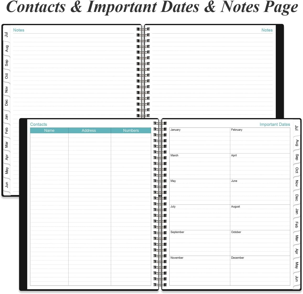Productive 2026-2027 Planner with Holiday Reminders & Contact Lists, 6.4″x8.5″