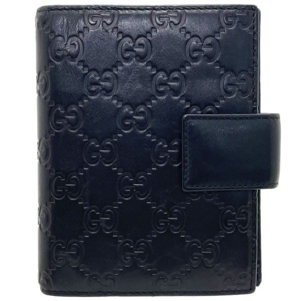 ■Authentic Gucci Shima Line Agenda Leather Planner Cover, Black, 115240. GUCCI