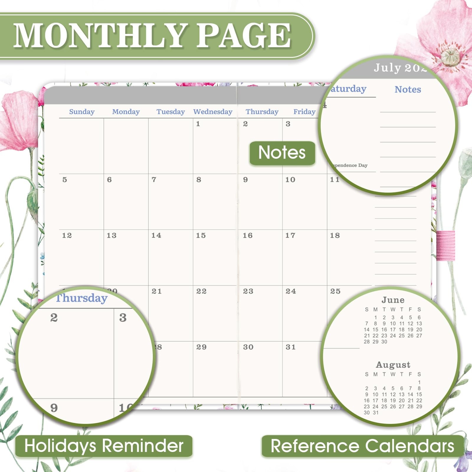 Pocket Calendar 20262029 3 Year Monthly Planner 20262029, July 2026 June 20…