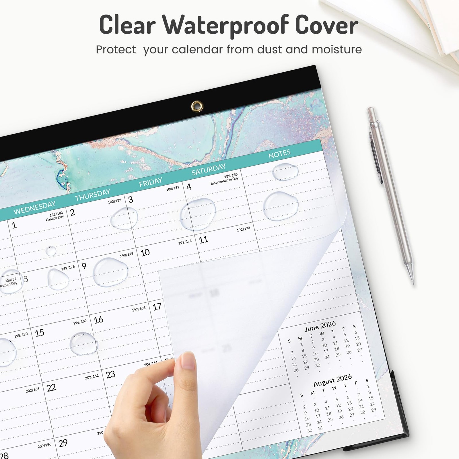 Forvencer Desk Calendar 2026-2027, 21 17 x 12″- (Apr 2026-Dec 2027), Blue